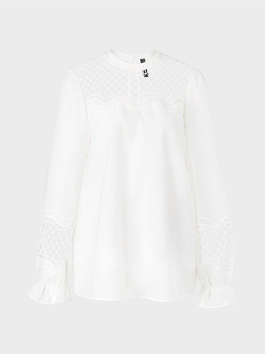 Marc Cain Bluse Mit Netzeinsatz | Blusen & Tuniken