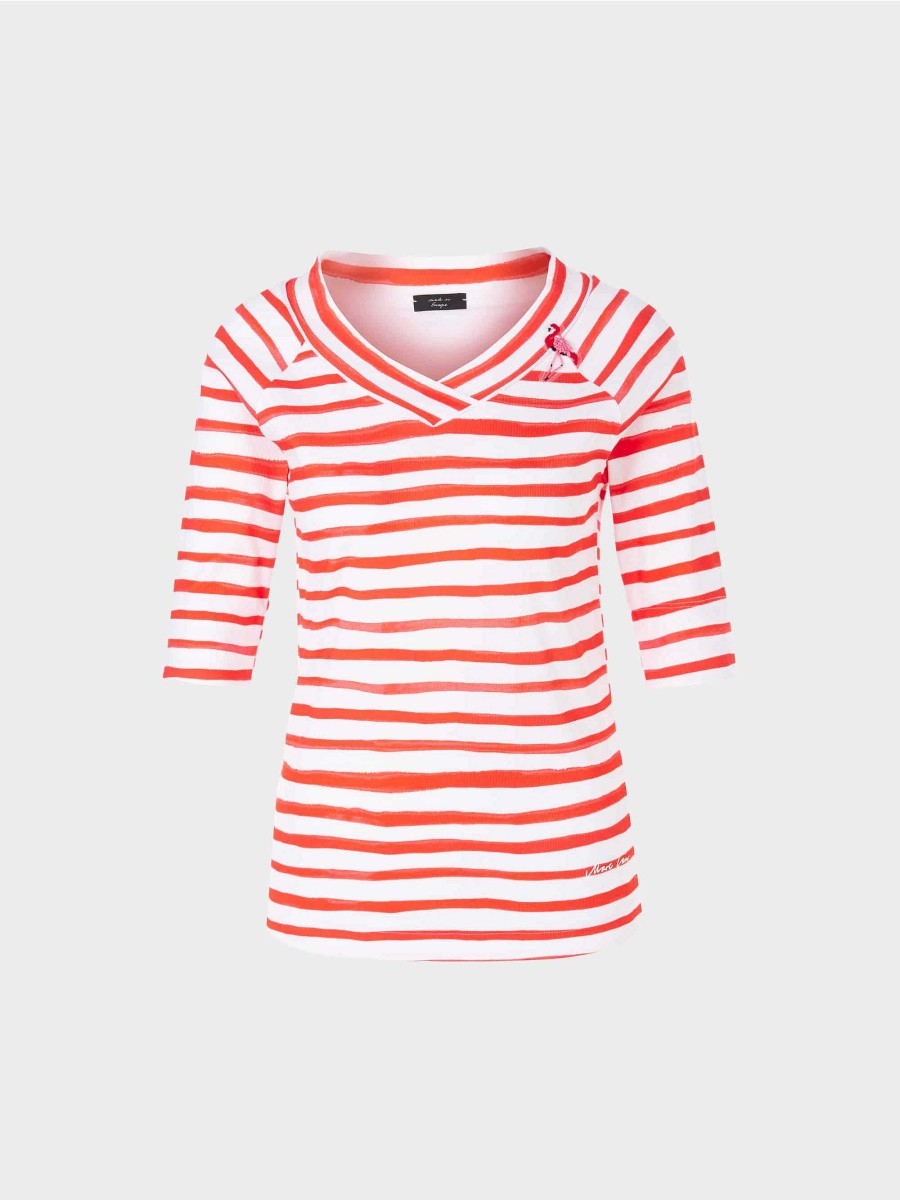 Marc Cain T-Shirt Mit Streifen "Rethink Together" | Shirts & Tops