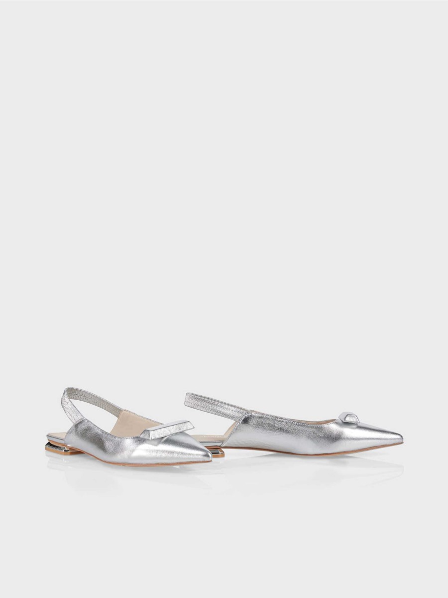 Marc Cain Flache Slings In Silber | Schuhe