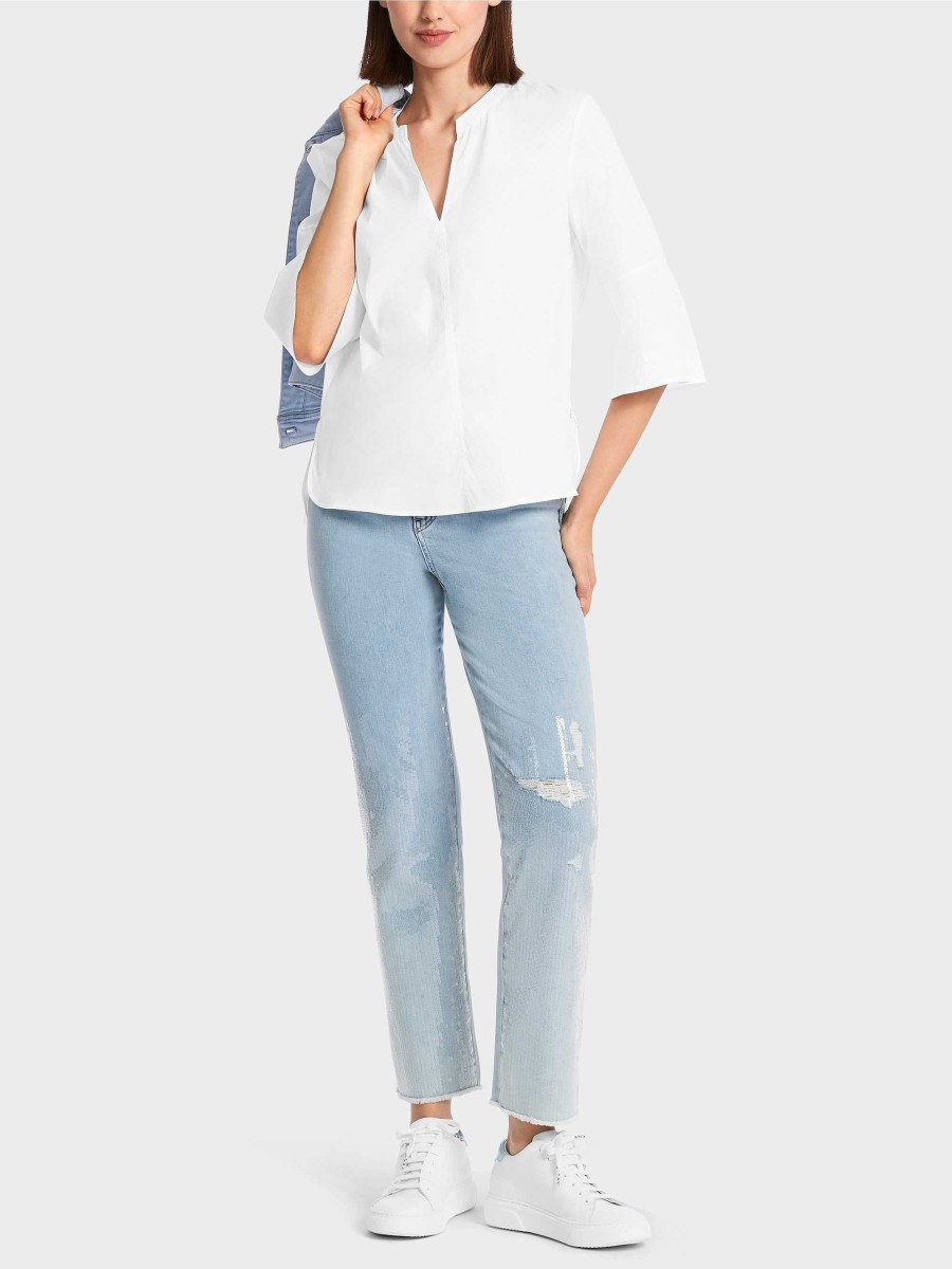 Marc Cain Bluse Mit Volantarmel | Blusen & Tuniken