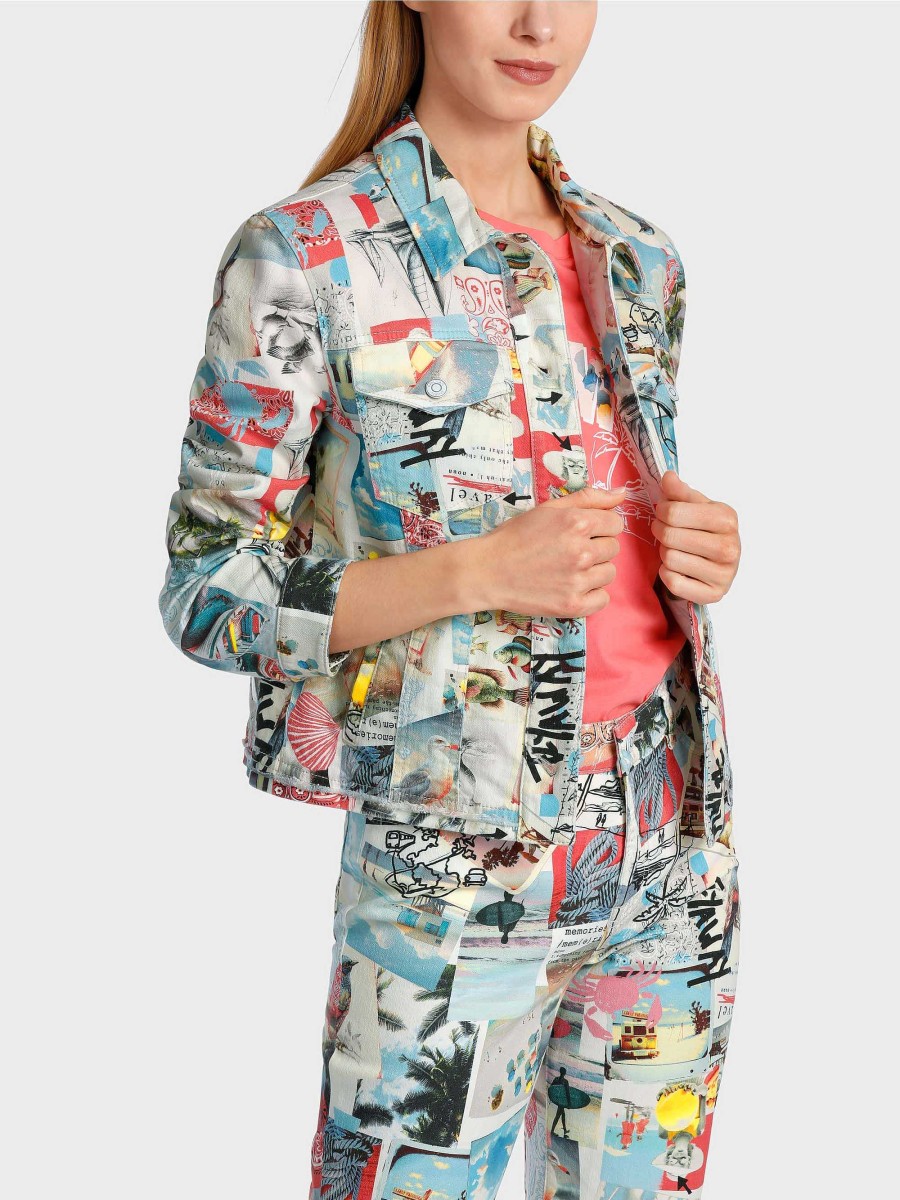 Marc Cain Rethink Together Printed Denim Jacket | Jacken