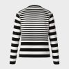 Marc Cain Gestreifter Sweater "Rethink Together" | Strick