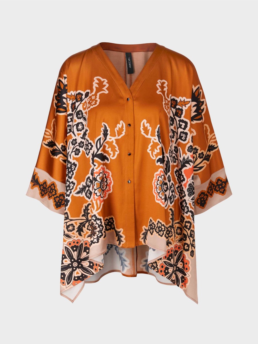 Marc Cain Oversized Bluse Mit Floralem Print | Blusen & Tuniken